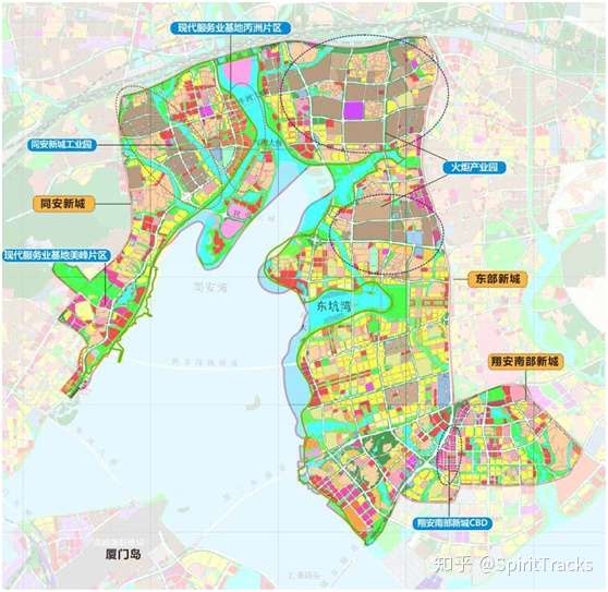 环东海域新城简介—总体规划"三片多区一带 三片:同安新城,东部
