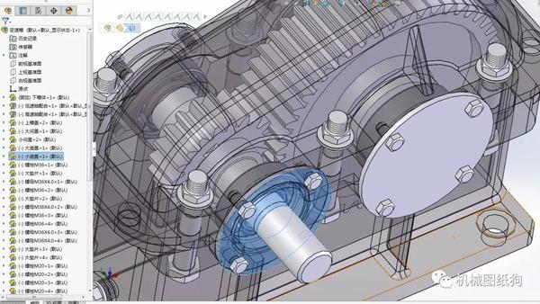 差减变速器普通简单变速箱3d模型图纸solidworks设计