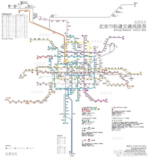 夜莺出品北京市轨道交通线路图更新至2019年12月30日