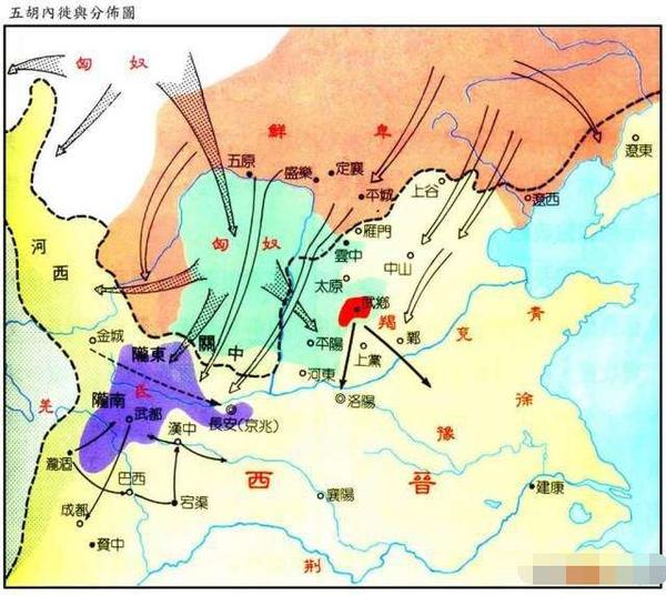 值得注意的是:羯族,铁弗匈奴(匈奴和鲜卑混血),丁零族(又称铁勒,高车