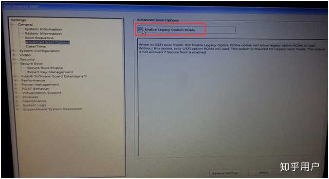 Enable legacy option rom dell что это