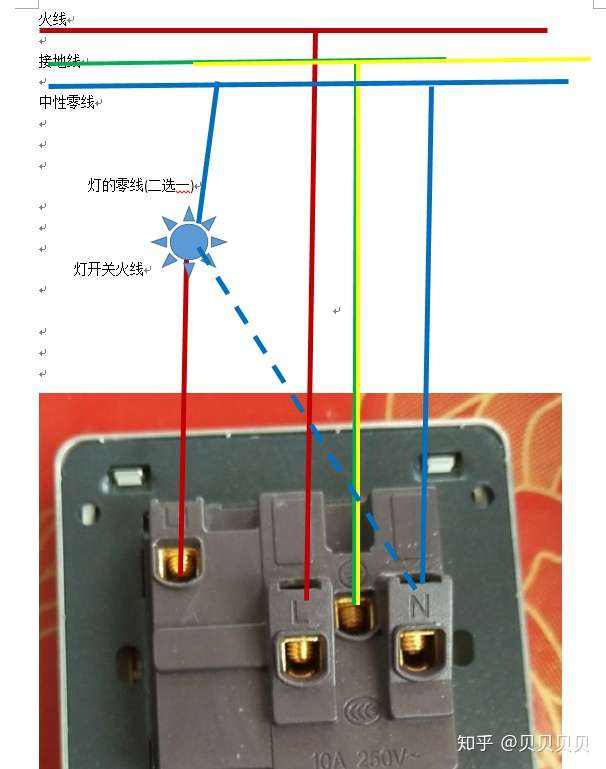 单控插座接线图图片