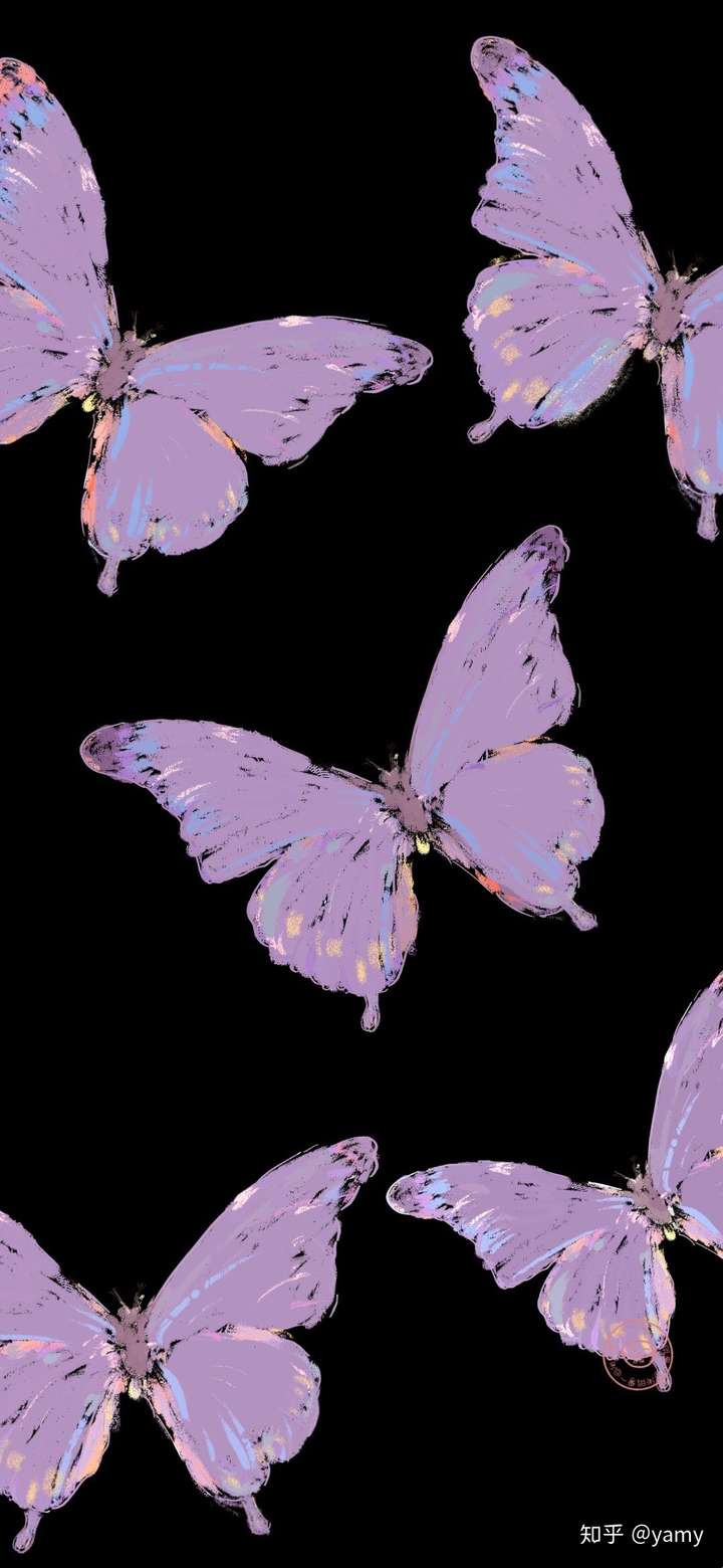 蝴蝶壁纸ins风紫色图片