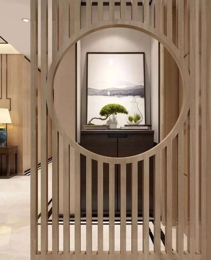 合理的玄关隔断,在风水上可以阻挡穿堂风