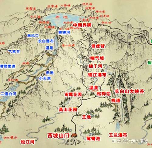 长白山西坡地图图片