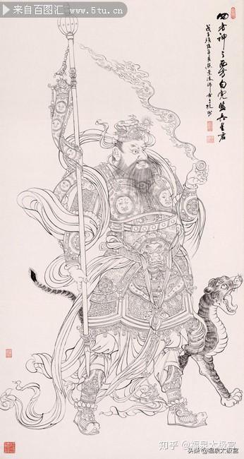 道观里镇守山门的上古天神白虎监兵神君