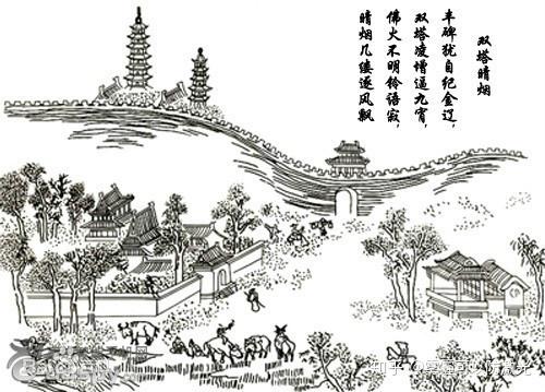 涿州八景二双塔晴烟