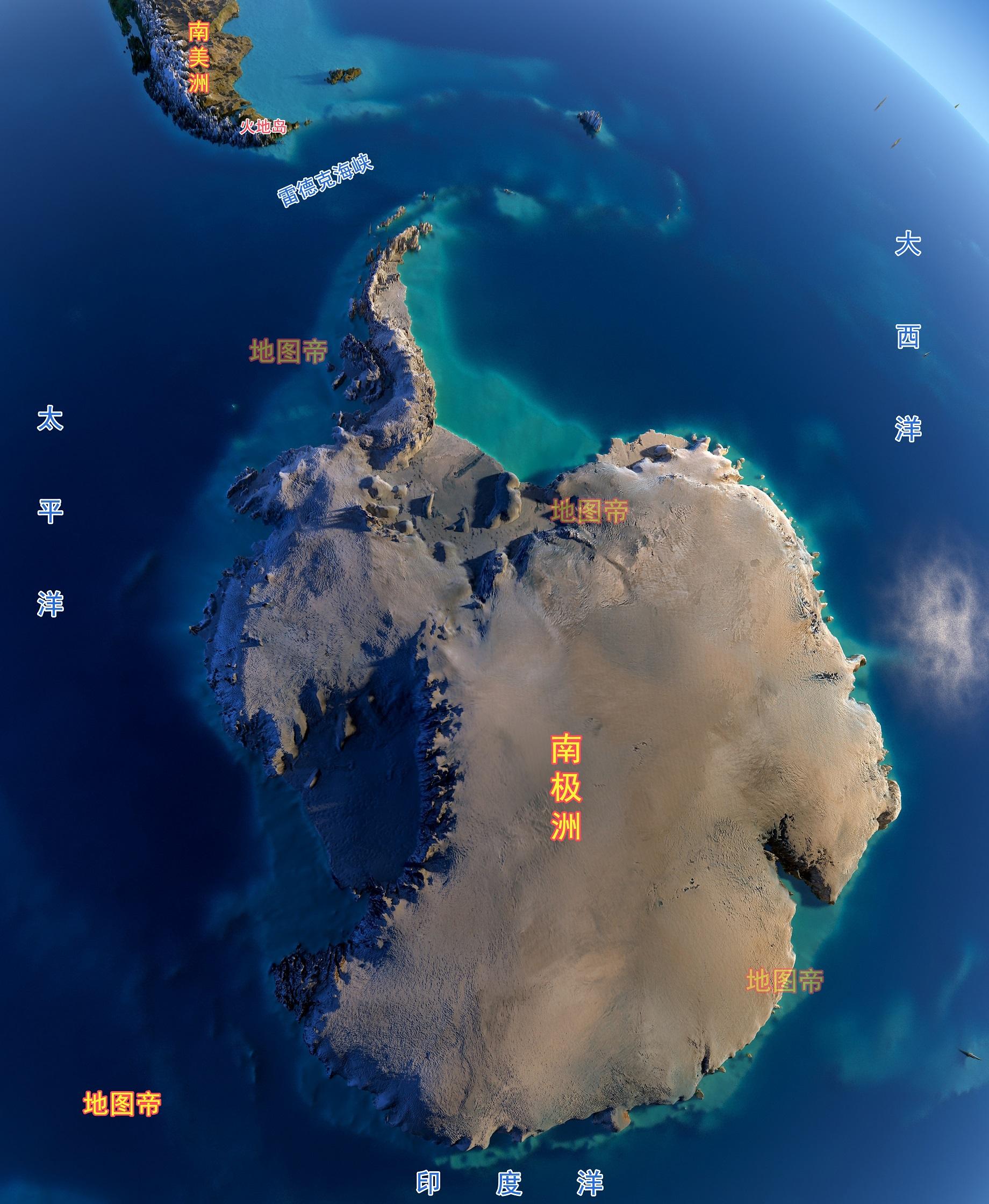 南极洲地理图 - 世界地理地图 - 地理教师网