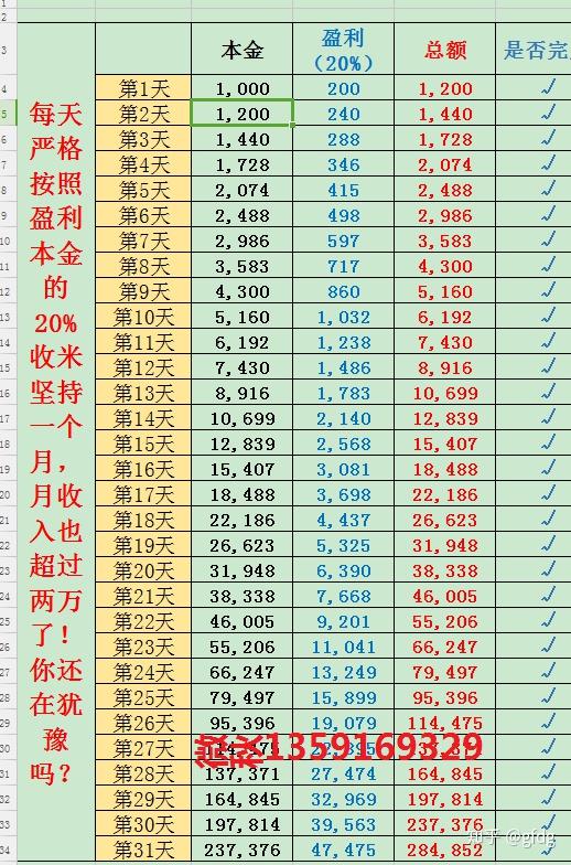 本金500盈利计划表图片图片