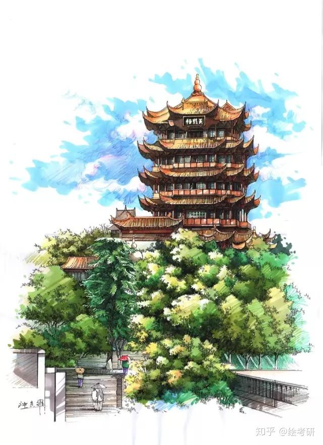 建筑马克笔手绘色彩表达 - 知乎