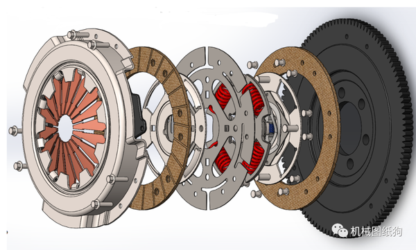 工程机械singleplateclutch单片式离合器3d图纸solidworks设计